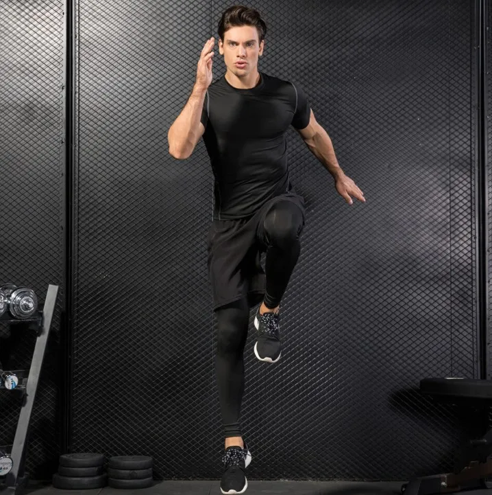 Лидер продаж, Мужская крутая компрессионная футболка с коротким рукавом