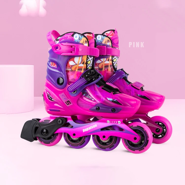 Professional freestyle roller aggressive inline slalom skates  PU wheels back size adjustor