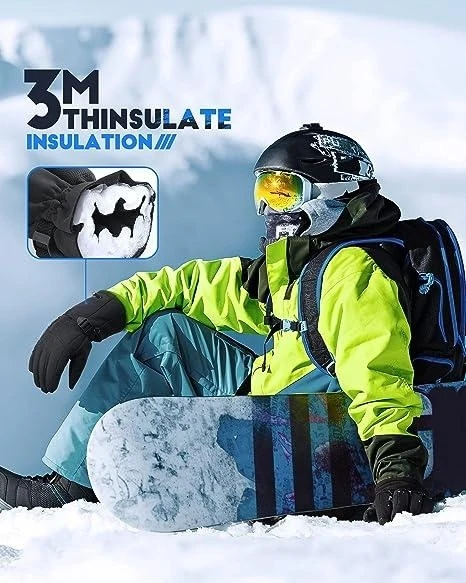 Winter waterproof wholesale touch screen gloves sport electric heating glove ski gloves