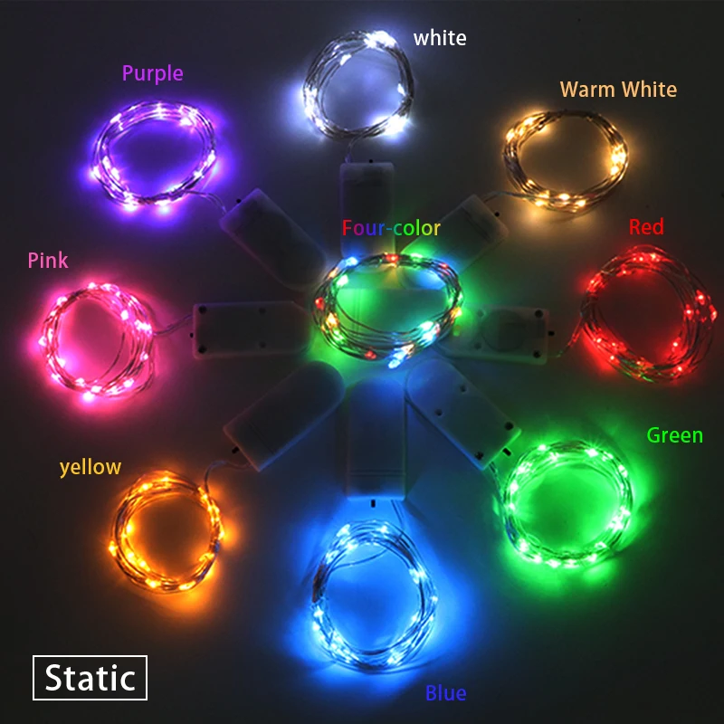 1M 10LEDs/2M 20LEDs/3M 30LEDs Fairy String Lights  CR2032 Battery Operated Mini LED Starry Lights String for Wedding
