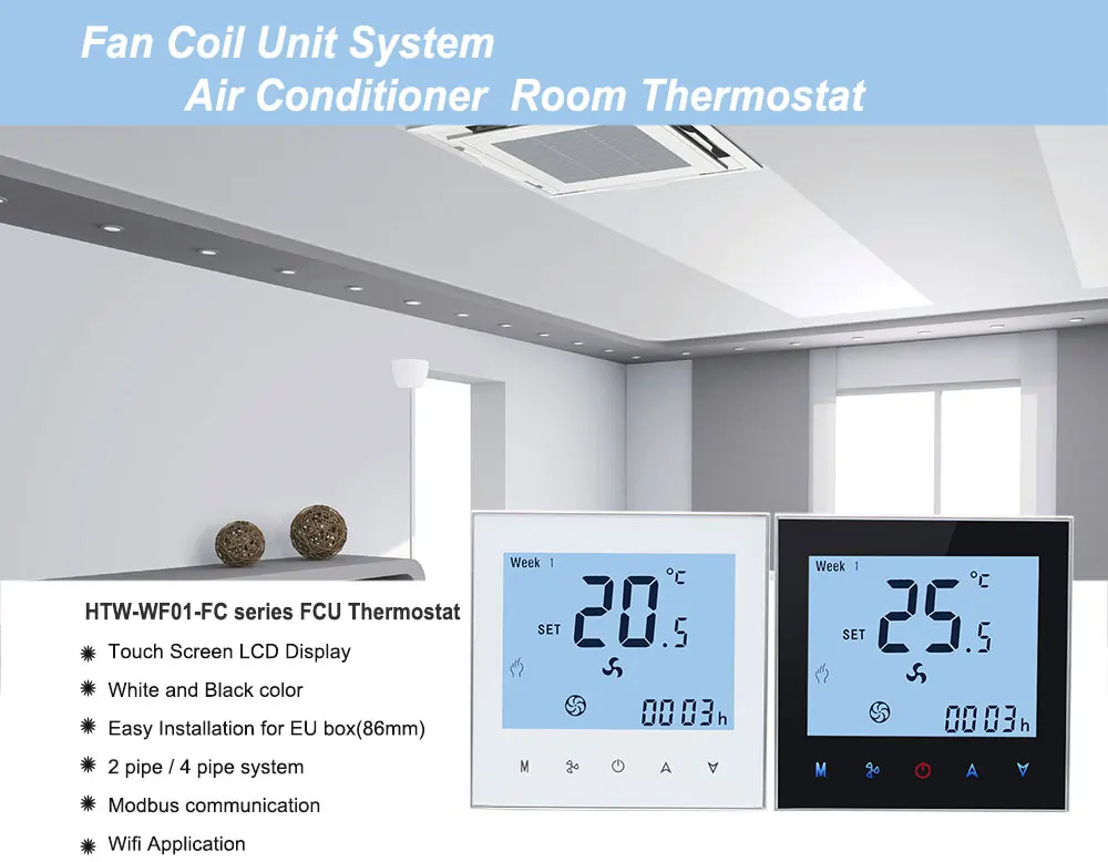  Hotowell HVAC WF01 контроллер вентиляторной катушки Термостат Регулятор температуры цифровой Комнатный умный программируемый термостат с