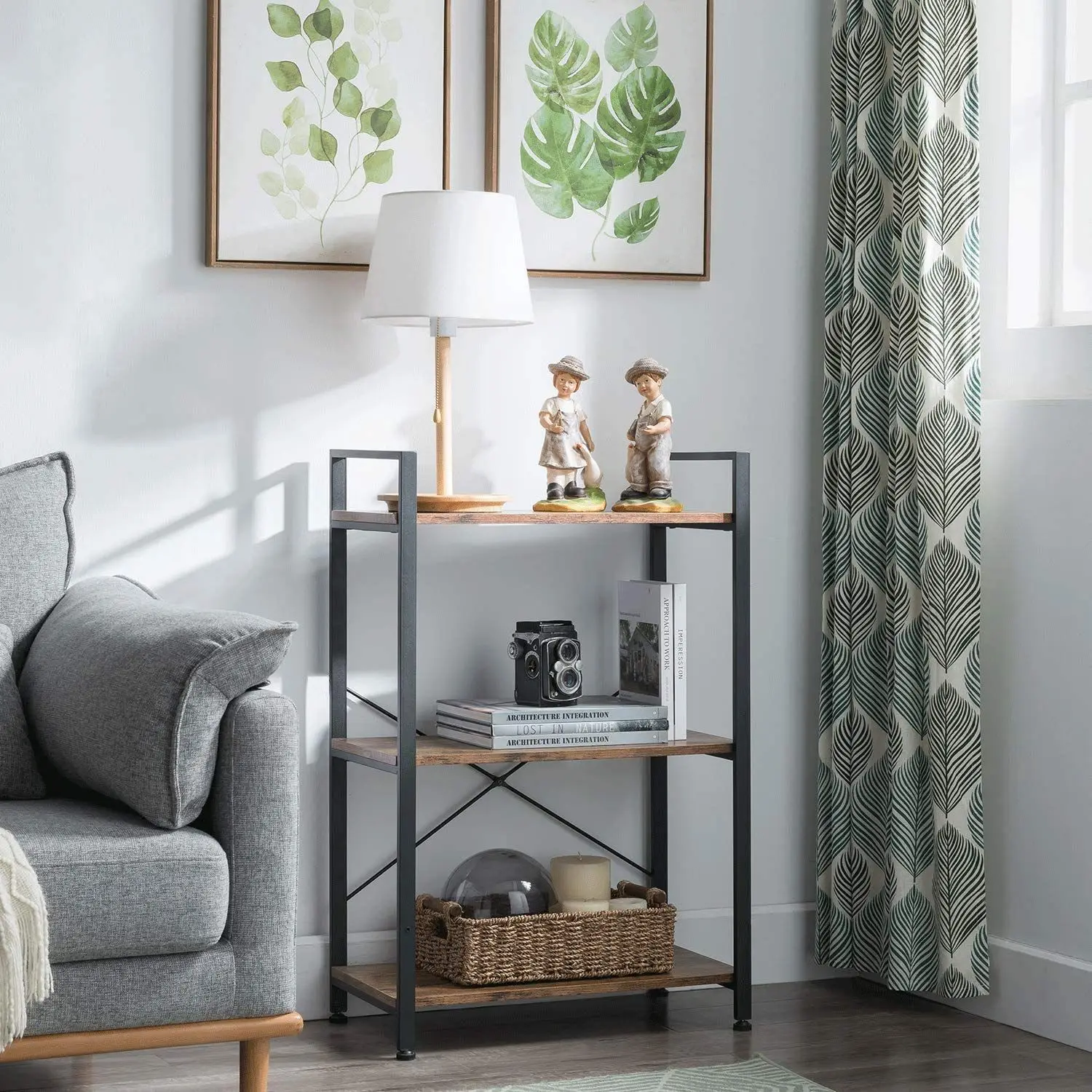 
Modern Furniture Office Bookcase wisda Vintage industrial Wood Metal Bookshelf Storage Rack Bookshelves Bookcases storage 