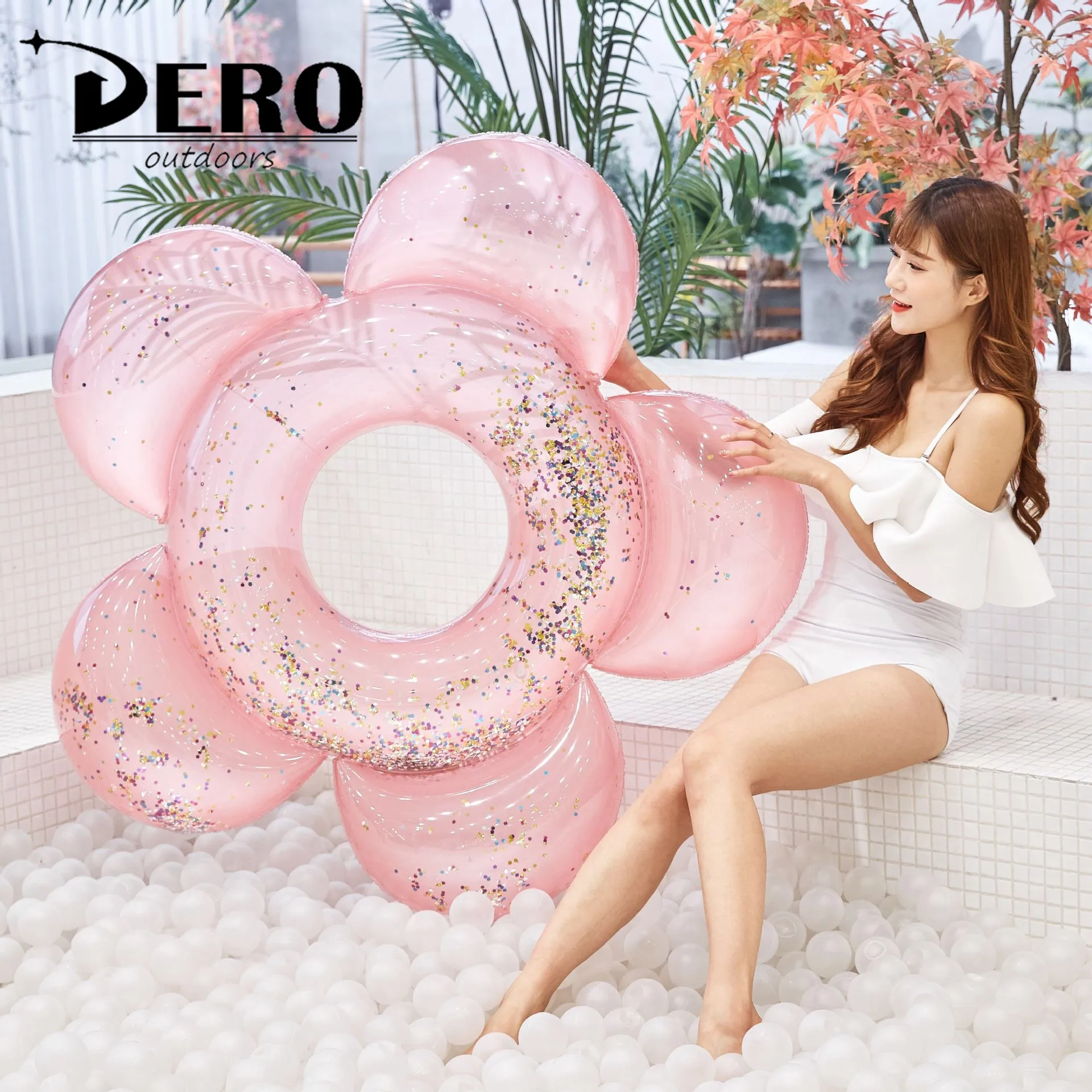 
Pontoon Customized Water Swimming Pool Inflatable Party Boat Rafts Island Floats Inflatable Pink Flamingo 