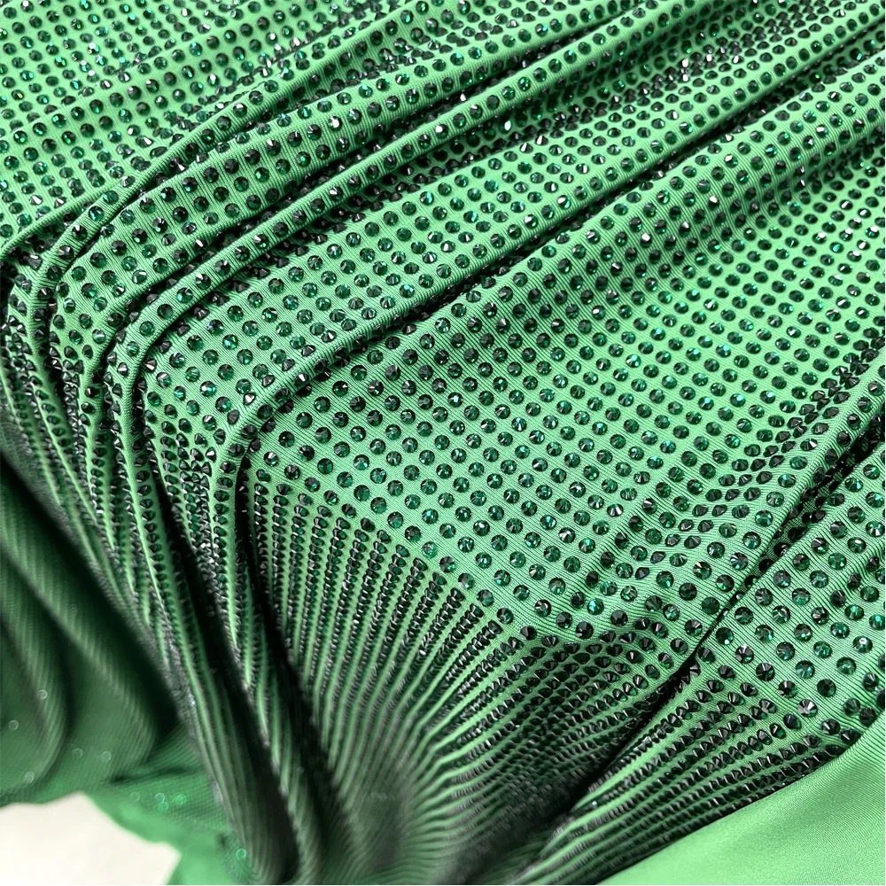 va169 sparkling 1.5meter width dress elastic mesh fabric rhinestone fabric crystal