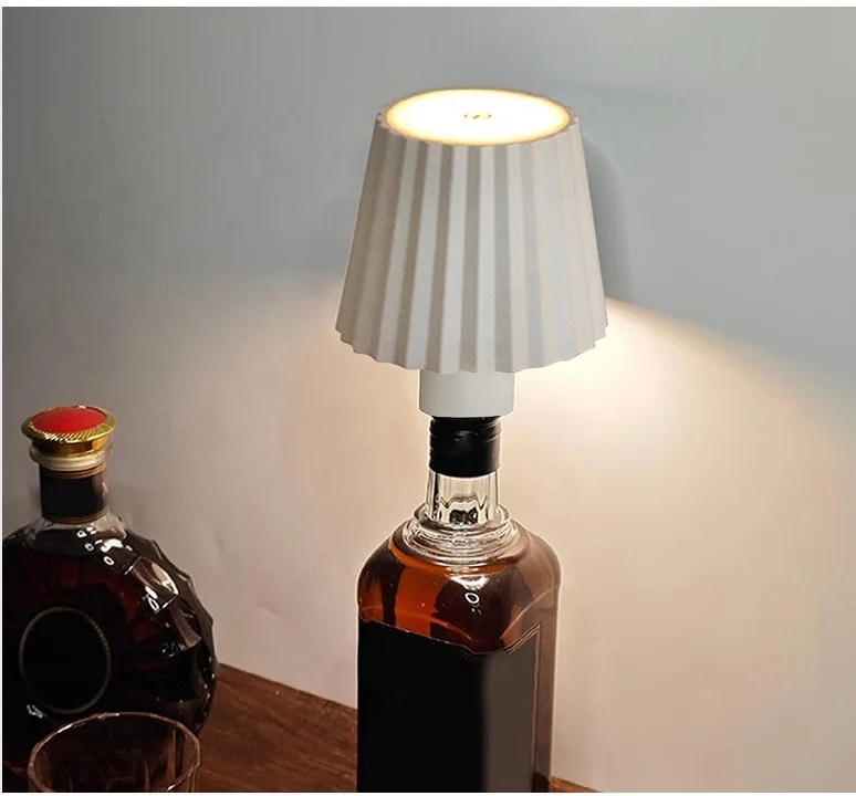 LED Cordless Portable Battery Wine Bottle Mushroom Lamps Restaurant Bar Table Lamp Rechargeable Modern Touch Desk Light