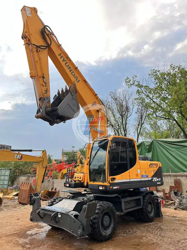 Hyundai 210W-9T used wheel excavator excavadora backhoe in stock secondhand hot sale original secondhand