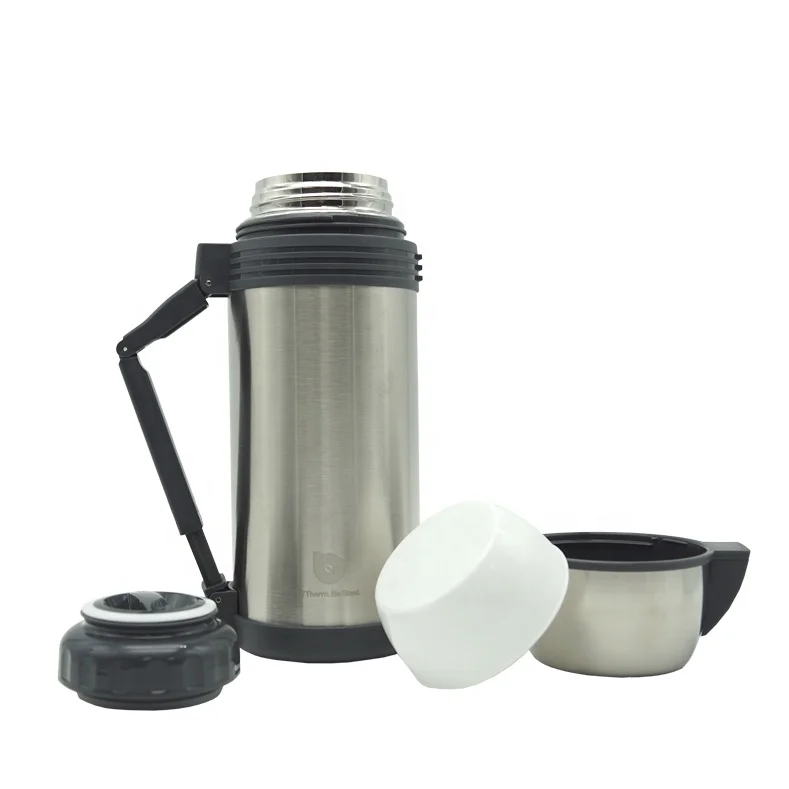 Stainless Steel Thermal Hot & Cold Vacuum Bullet Flask with carry handle