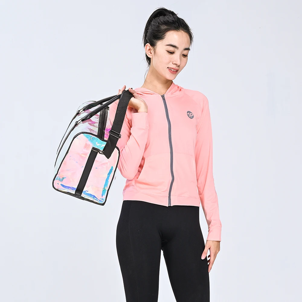 Luxury fashion handbag Luggage bag Waterproof thick Pvc transparent three-dimensional holographic travel sports bag Fitness bag