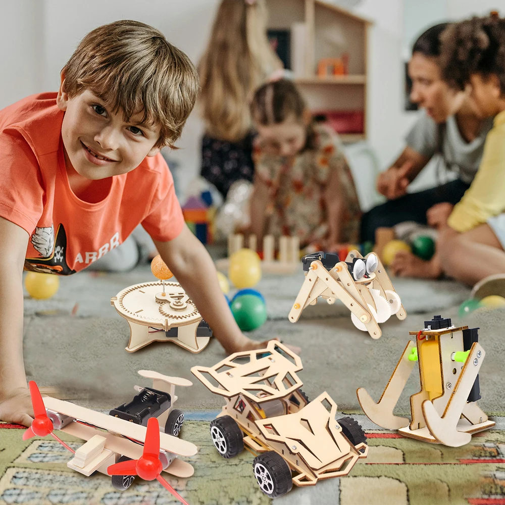 Telescope Handmade Toy Wooden Blank Painted Telescope Wooden Splicing Periscope Material Package