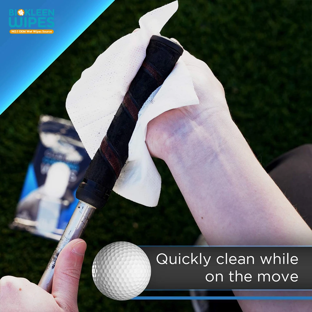 Biokleen OEM 20 Count Powerful Cleaner Removes Grime Dirt Sweat Unscented Golf Club Grip Cleaning Wipes