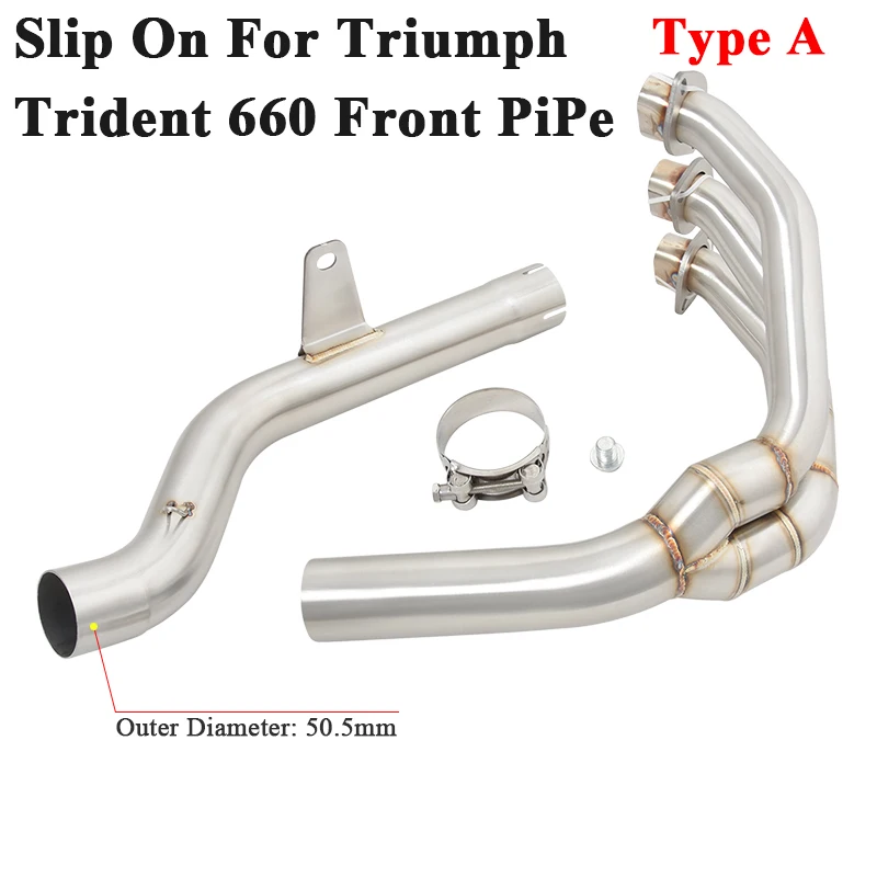 Выхлопные системы для мотоцикла Triumph Trident 660 Модифицированная нержавеющая сталь передняя средняя звеньевая труба