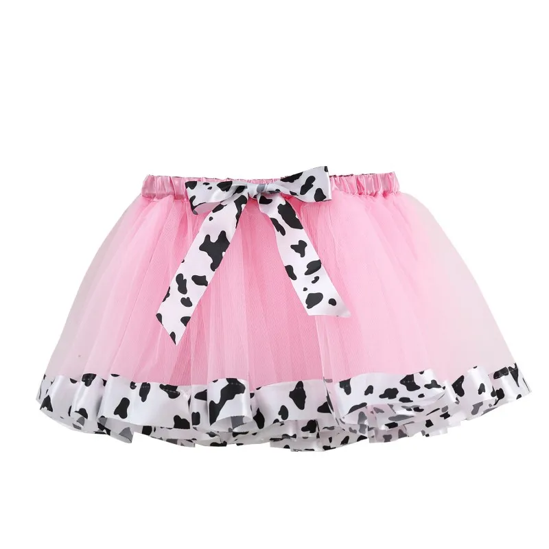 0-15 Years Wholesale Children Tulle Layered Girls Animal Tutu Skirts Kid Girl Mini Skirt With Leopard Zebra Tiger Ribbon