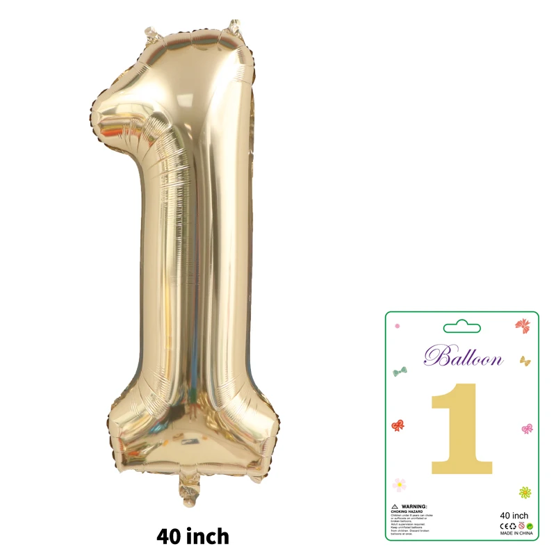 New Arrival Balloon Paper Card Packaging 40 Inch Number Foil Helium Balloon For Anniversary Birthday Event Party Supplies
