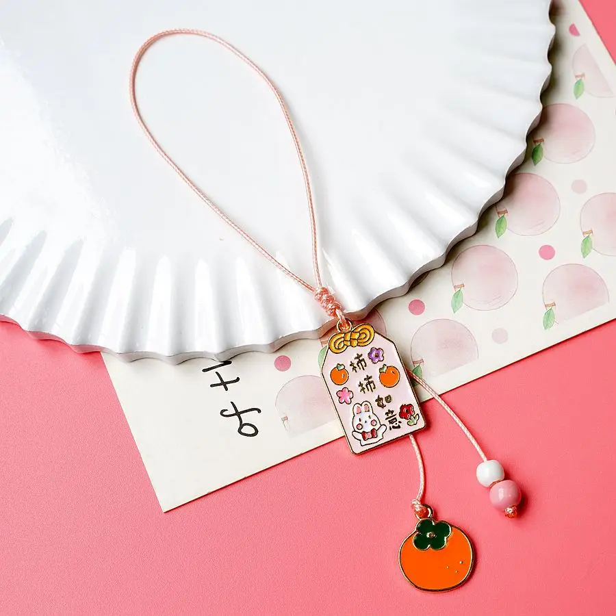 2023 New Lucky Good luck Persimmon Ruyi mobile phone small pendant ornament mobile phone lanyard wholesale for all smartphones