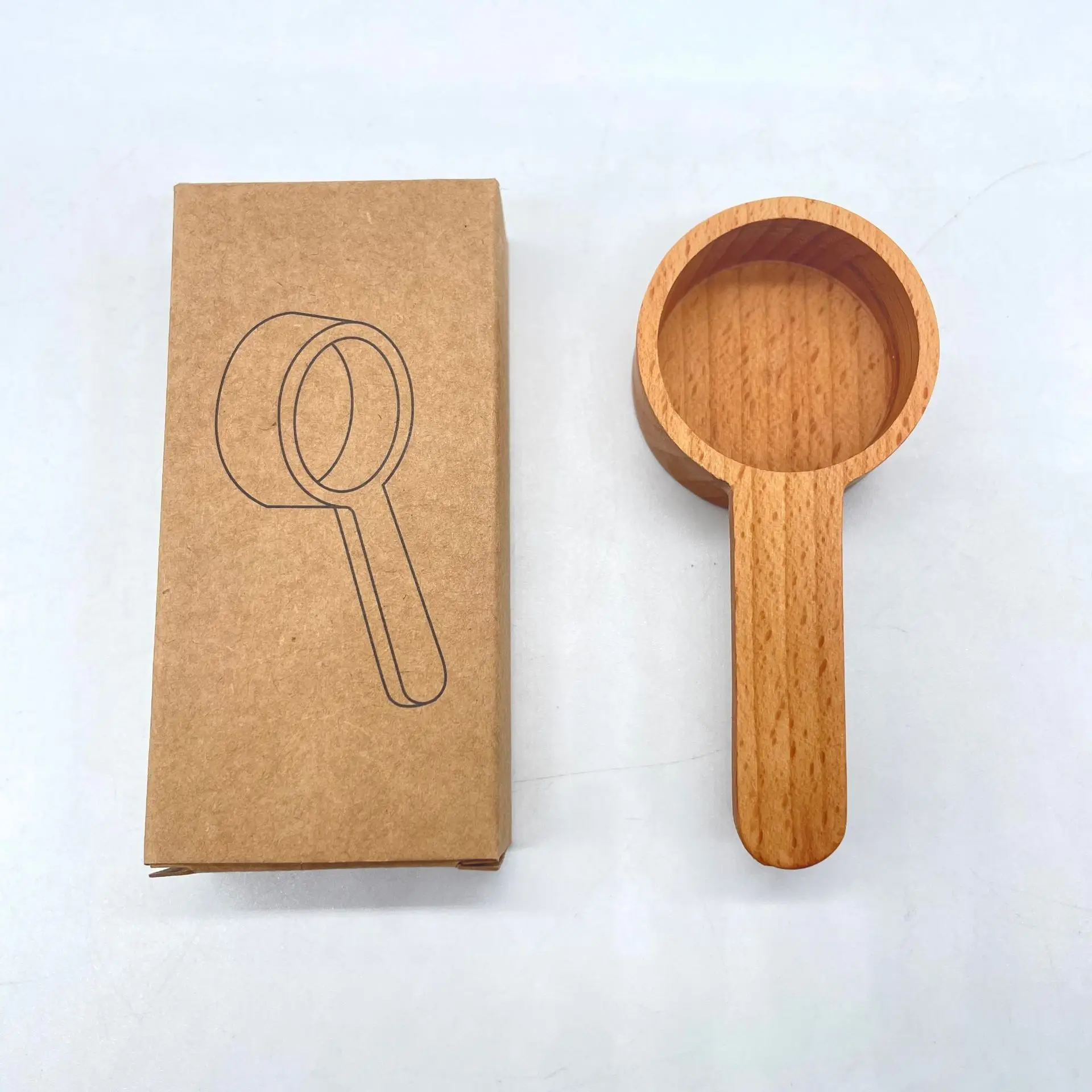 Custom Wholesale Walnut Wood Measuring Spoon Short Handle Wooden Coffee Spice Seasoning Spoons