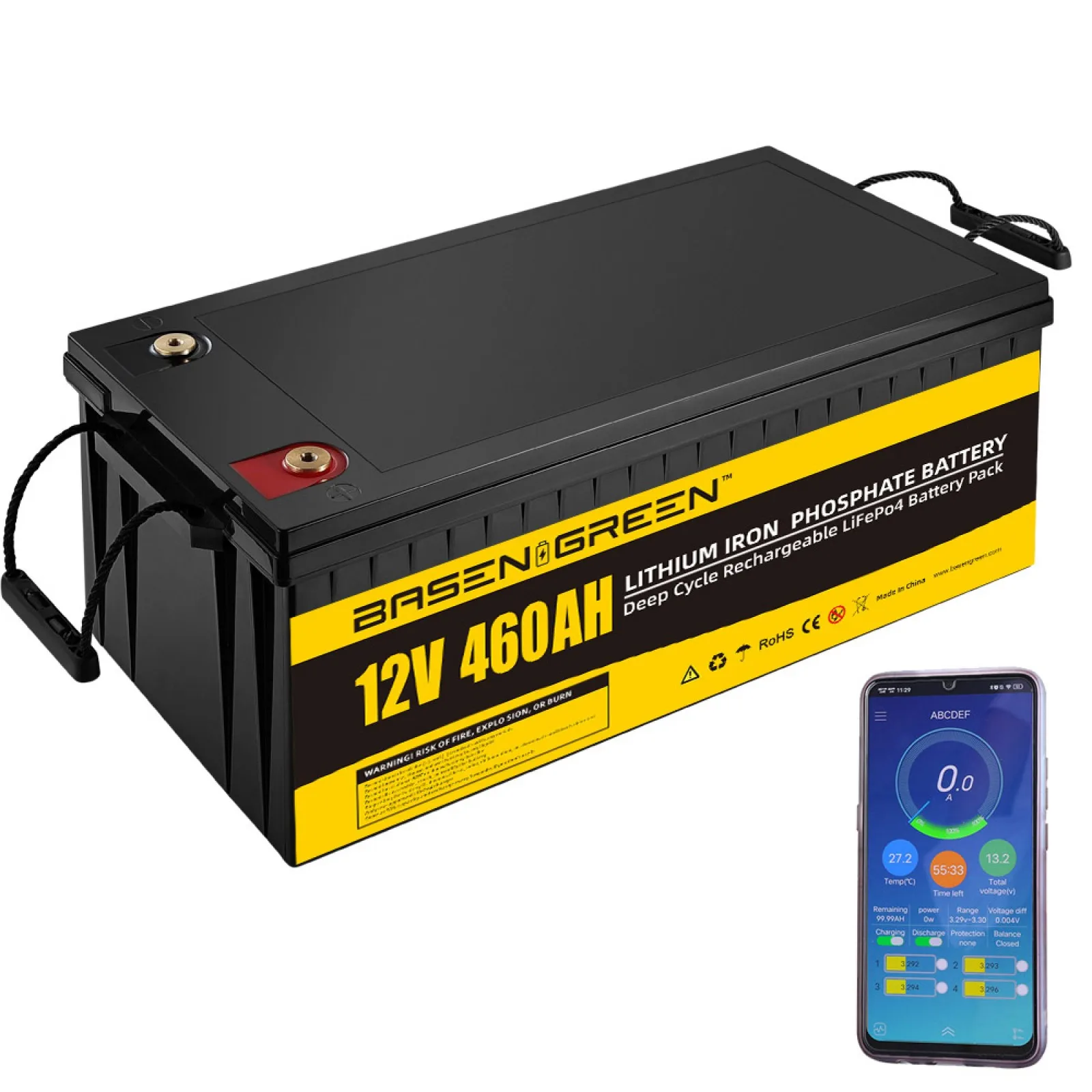 Basen OEM Lifepo4 12 8 В 100Ah 200Ah 230Ah 280Ah 300Ah 460Ah литиевая батарея 12V солнечная для хранения солнечной энергии