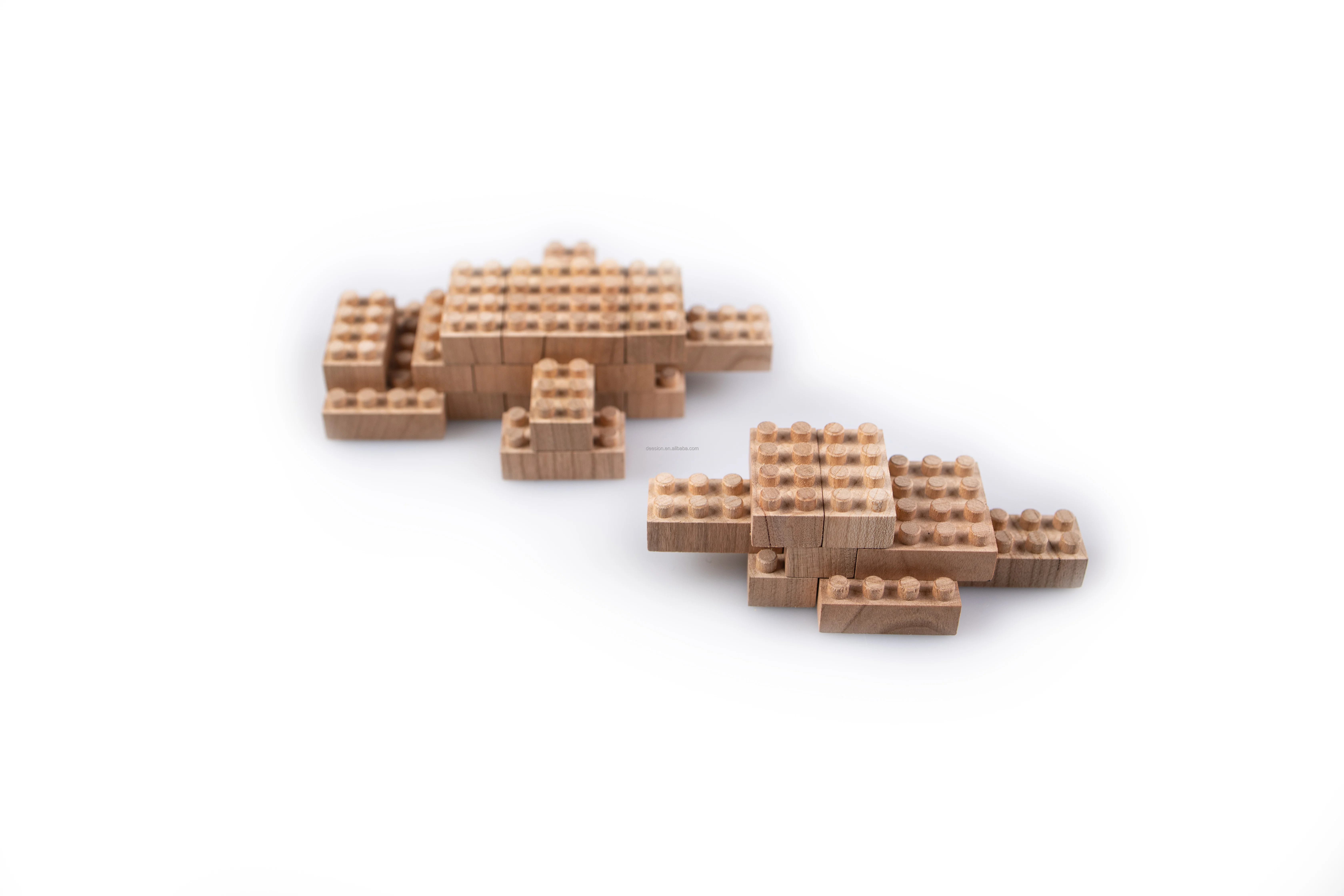 SOLID WOOD BRICK SET OF 48 ECO FRIENDLY NON-TOXIC SUIT FOR KIDS