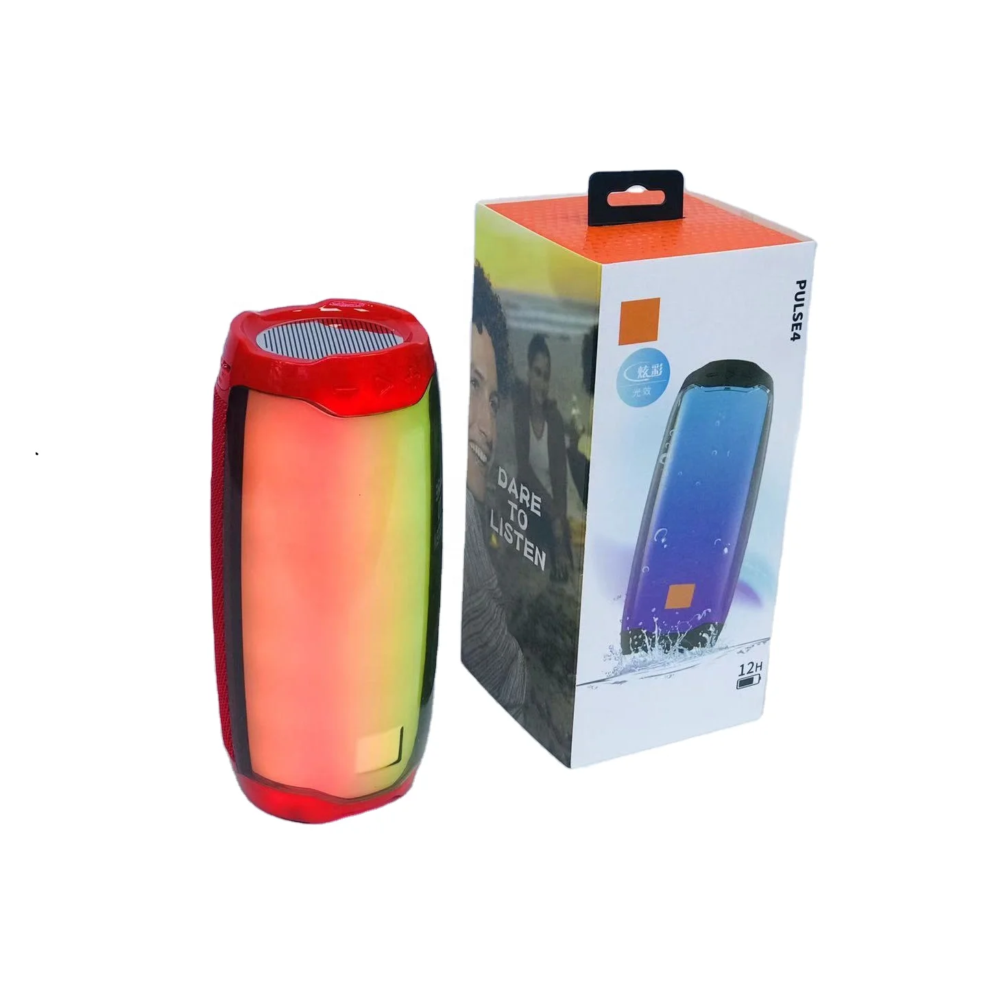 Amazon Pulse 4  wireless speaker flame LED light TWS function with rainbow lam speaker Led flash player Portable