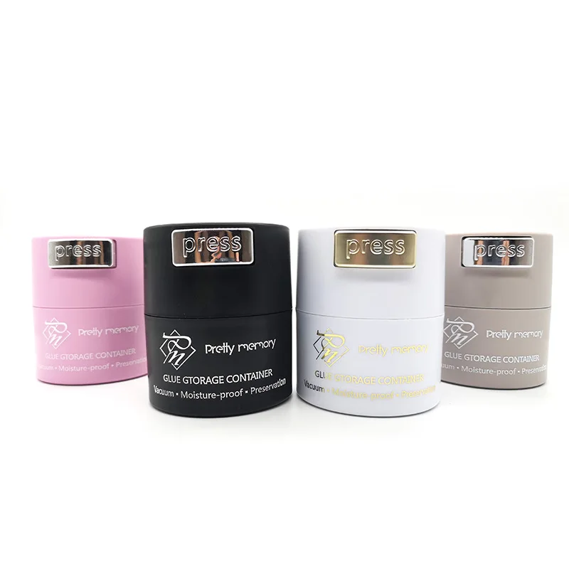 Empty Glue Container Storage Tank For Lash Glue Keep LashGlue Fresh Dry Container Jar Air-tight Customized Logo Brand OEM Jar