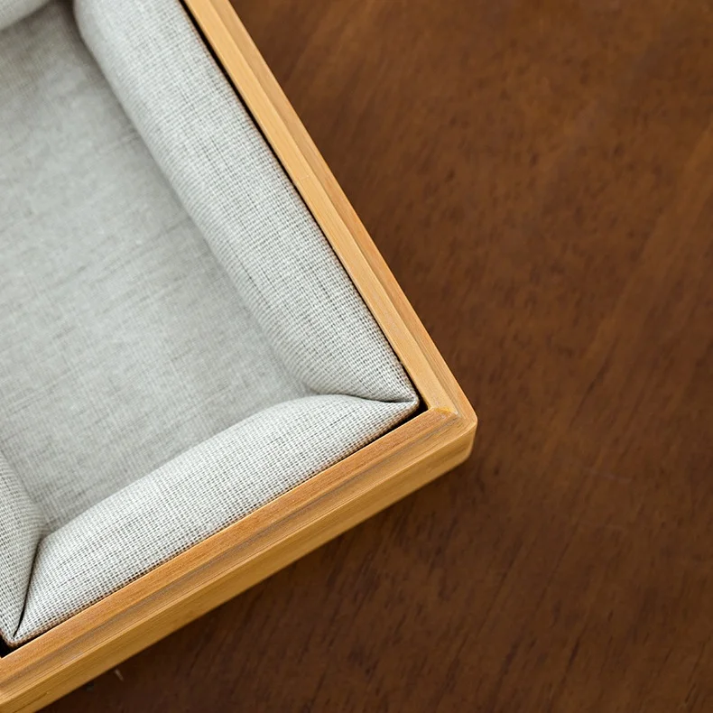 Desktop retro solid wood simple storage box Bedroom earrings necklace jewelry organizer box