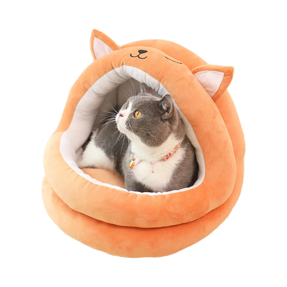 Cute Pet Bed Warm Soft Japanese Bite-Resistant Cloth Nest for Small Medium Sized Dogs PP Material for Deep Sleep