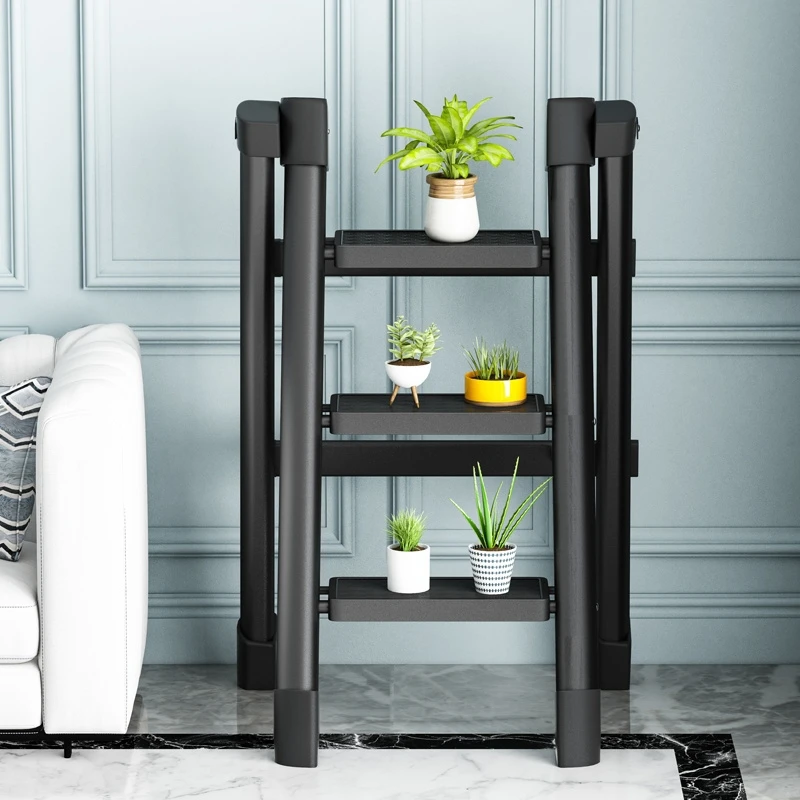 Steel Household Ladder Kitchen Small Floding Multipurpose Folding Step Stool 2 Step Ladder Plant Stand For Sale