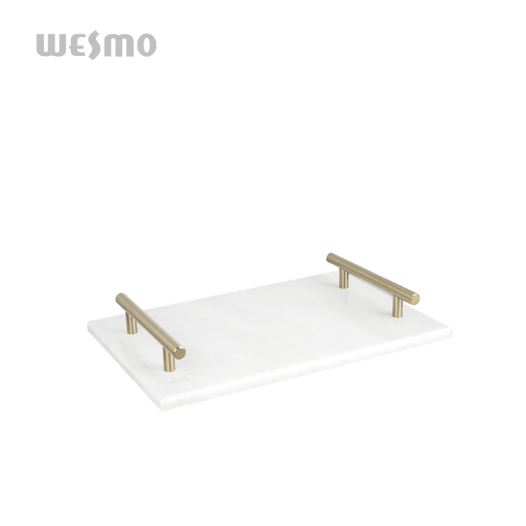 Marble Table Desktop black or white cloud Tray Marble Perfume CosmeticTray with Handle