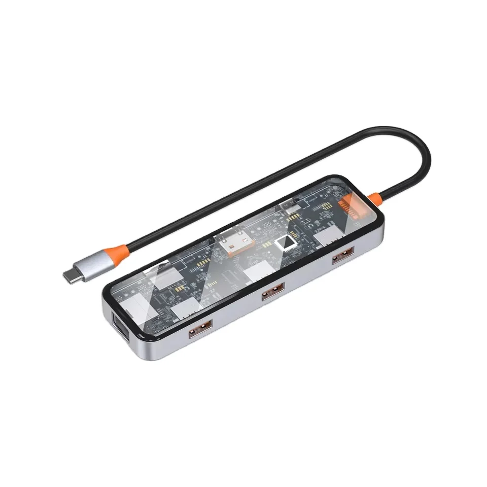 7 in 1 USB C Hub TYPE C Adapter USB 3.0 HUB PD/SD+TF+HDMI Docking Station for Laptop Adapter