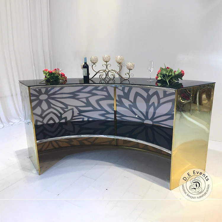 D.E Events led portable round metal outdoor party bars counter for wedding event