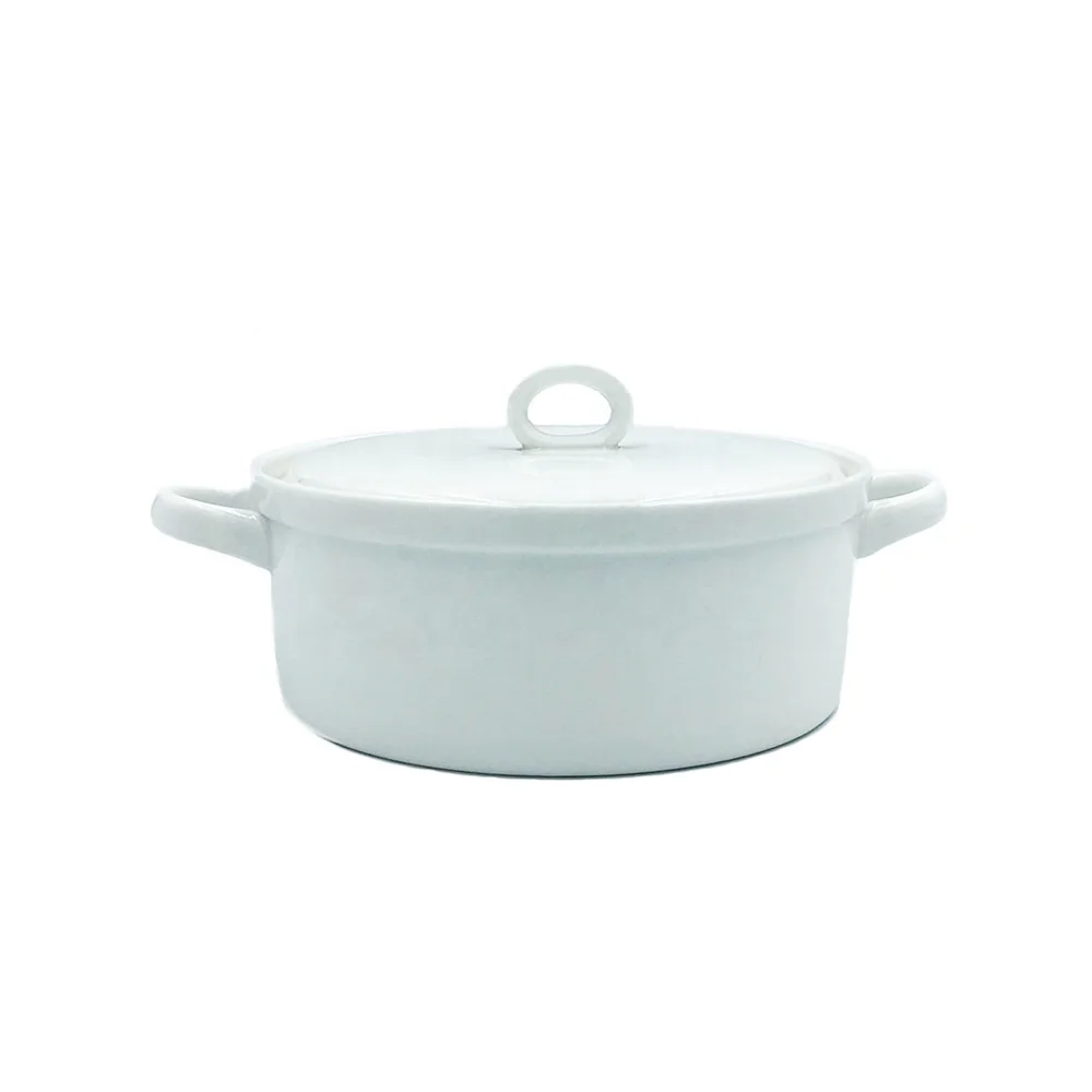 
Fine Porcelain Small Ceramic Dish Enamel Casseroles Pot With Lid And Handles Cookware Set 