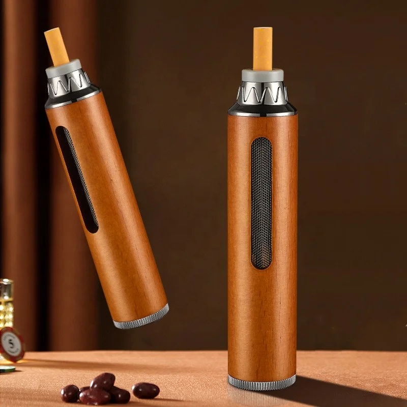 BETTER Cheaper wood round portable handheld pocket ashtrays for car