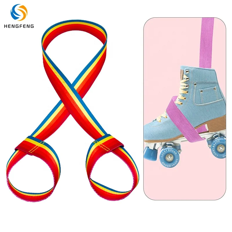Custom Printed Adjustable Ski Boots Carrier Strap Snowboard Boot Shoulder Sling Roller Skate Leash For Lce Skates