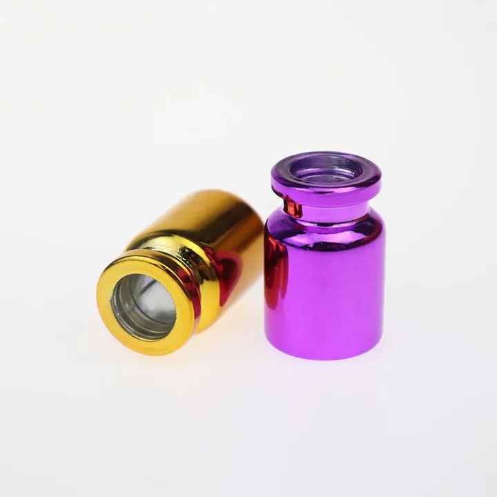 Wholesale Cosmetic medical glass potion bottle 5ml gold purple blue electroplate glass vial