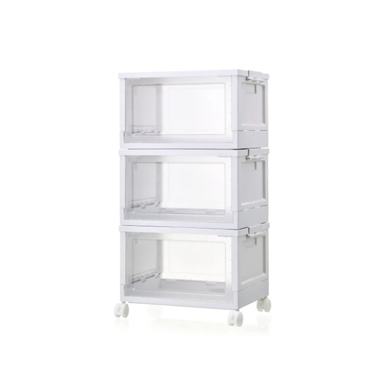 New Product Plastic Stackable Transparent Folding Multi Layers Storage Box