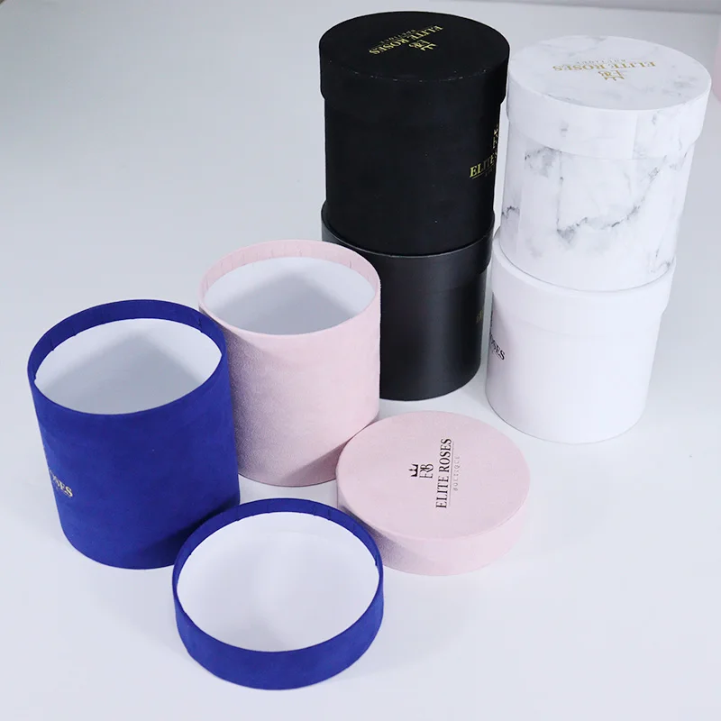 Custom Cylinder Craft Paper Tube Package Round Box Gold Gift Box Packaging Set Wholesale Rose Hat Paper Flower Round Craft Box