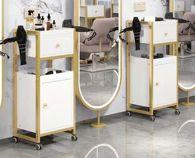 New barber shop cabinet tool table hairdresser special shelf hairdressing floor mirror table cabinet