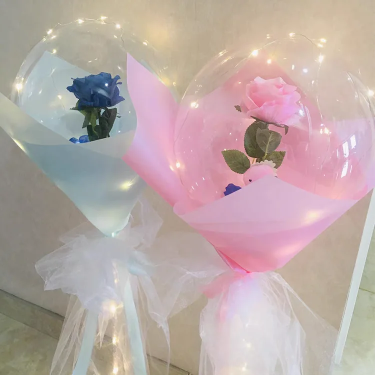 Round Heart Shape Inflatable Bobo Balloon Stand PVC Single Unisex School of Fish Event Decoration Led Balloon 18 Inch 10g CN;ZHE