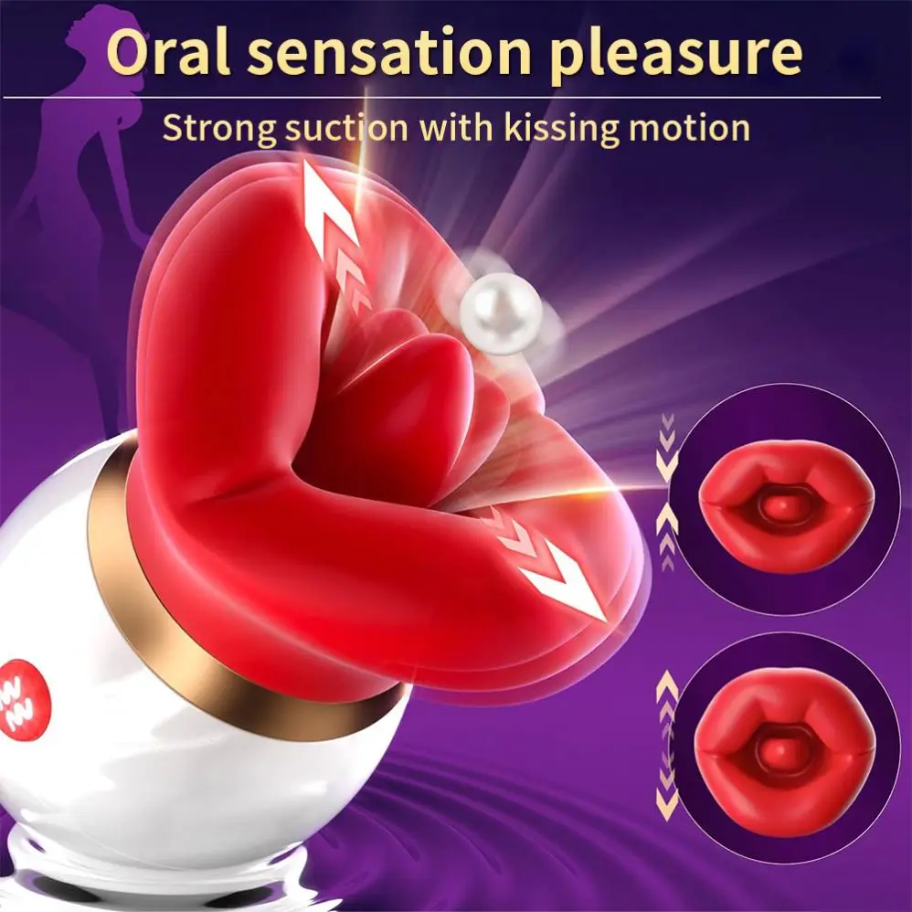 GYF 3IN1 Mouth-Shaped Sucking Vibrator, 10 Tongue Licking Nipples Anal Clit Sucker  Vibrator