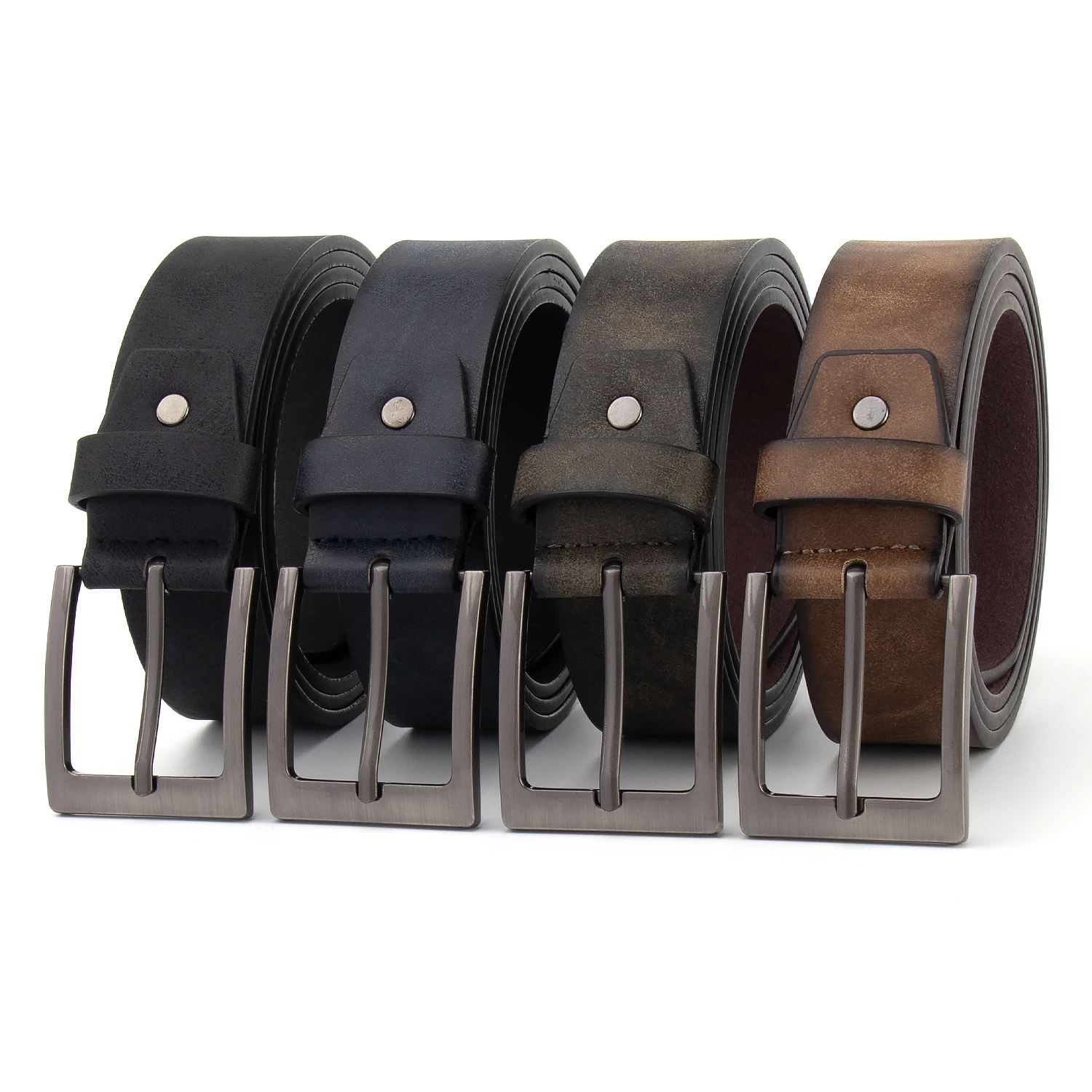 OEM High Quality Casual alloy buckle Leather Belts Embossing Belt pu Leather belt men