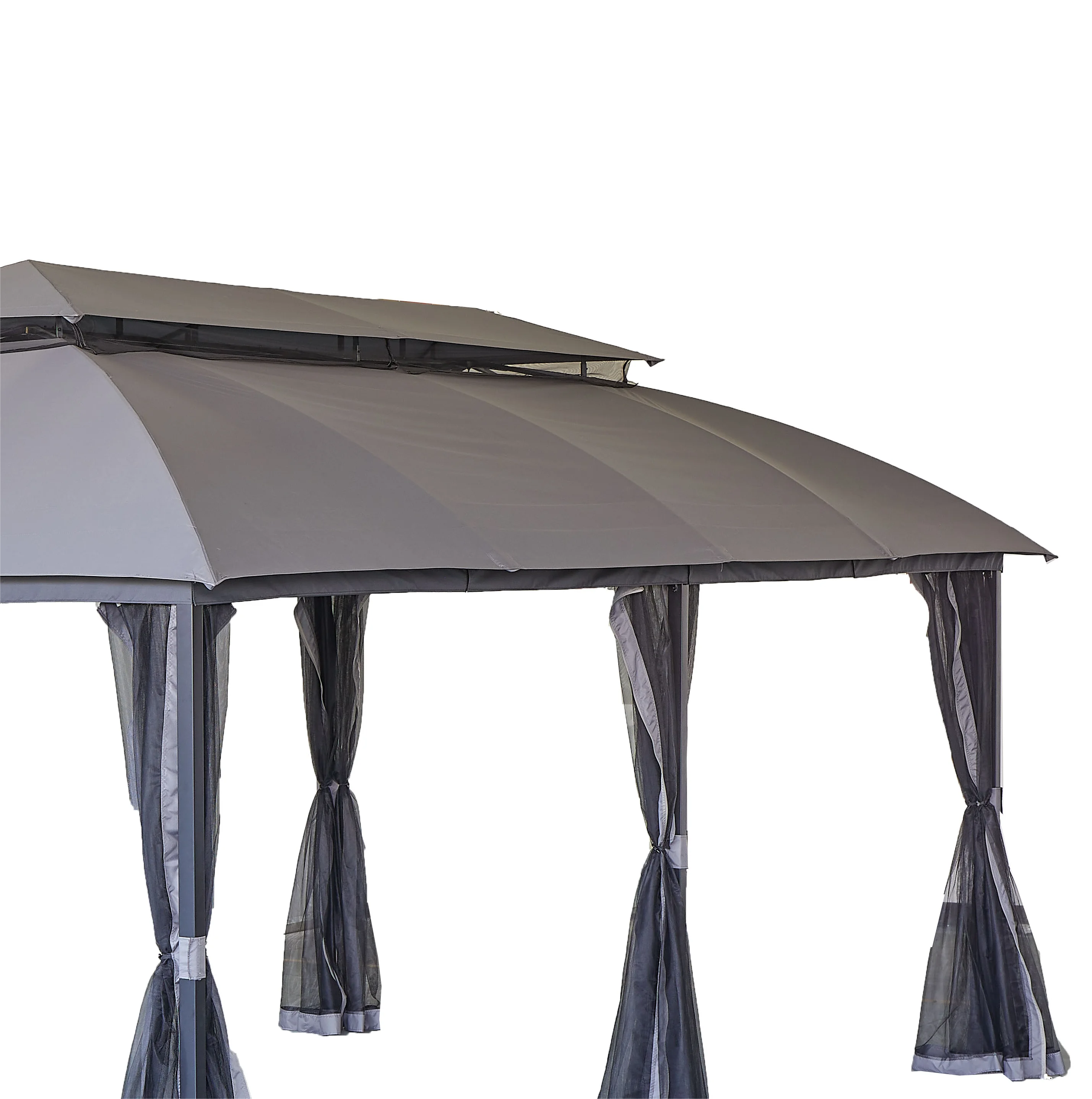 10x16 rectangle soft proof with 2-tier design and netting patio garden wooden aluminum metal gazebos pavilion for sale