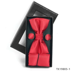 Private label formal tuxedo bow tie elegant pocket square sets for men
