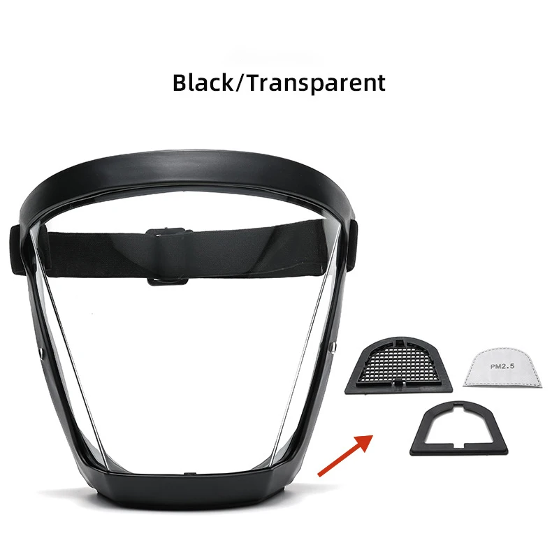 Unisex Hd Transparent Full Face shield Plastic Face Shield Full Face Protective Anti-fog Shield
