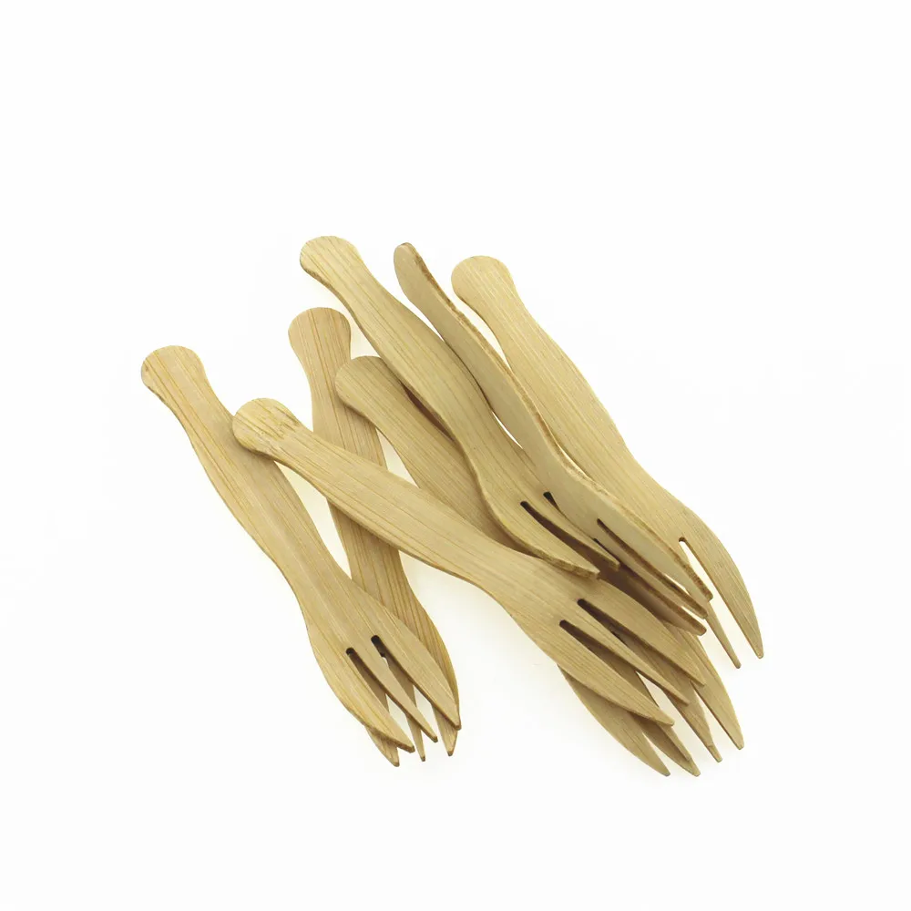 
Food Safety Bamboo Mini Food Disposable Fruit Fork with Custom Logo 
