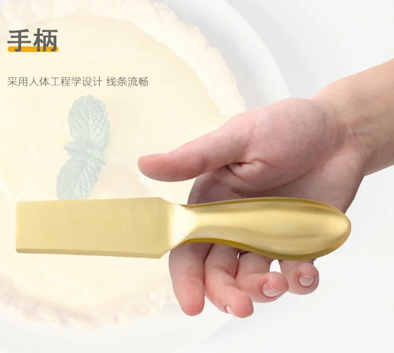 Premium stainless steel Cheese cutter Spreader 4pcs Gold Cheese Knife Set