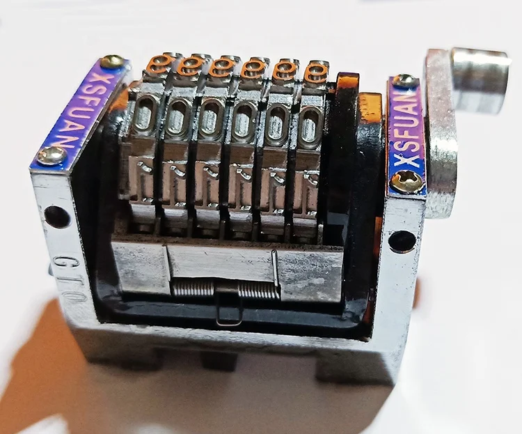 6 digit printing machine numbering box-straight