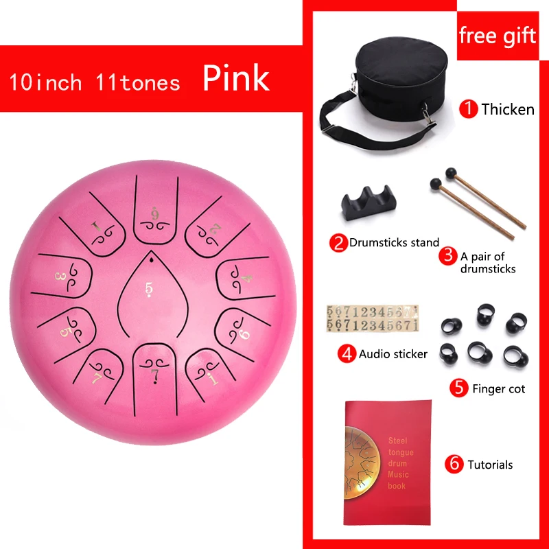 
Hangdrum Handpan Steel Tongue Drum 10 inch Handpan 11 notes Handpan Drum Mandolin Instrument Musical 