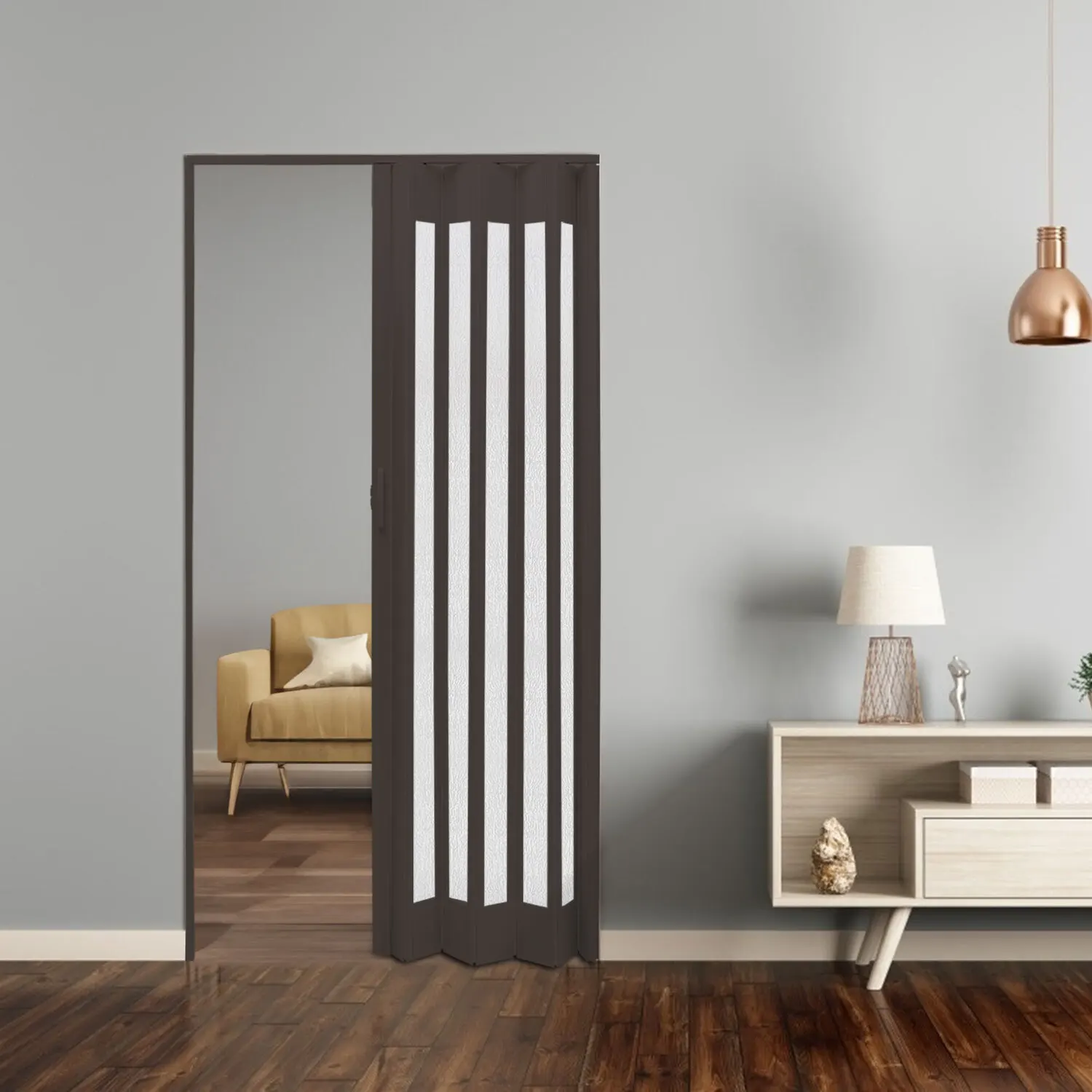 China Manufacturer Bi-folding Pvc Sliding Doors For Houses Interior Bathrooms Folding Door Plastic Insulation Waterproof