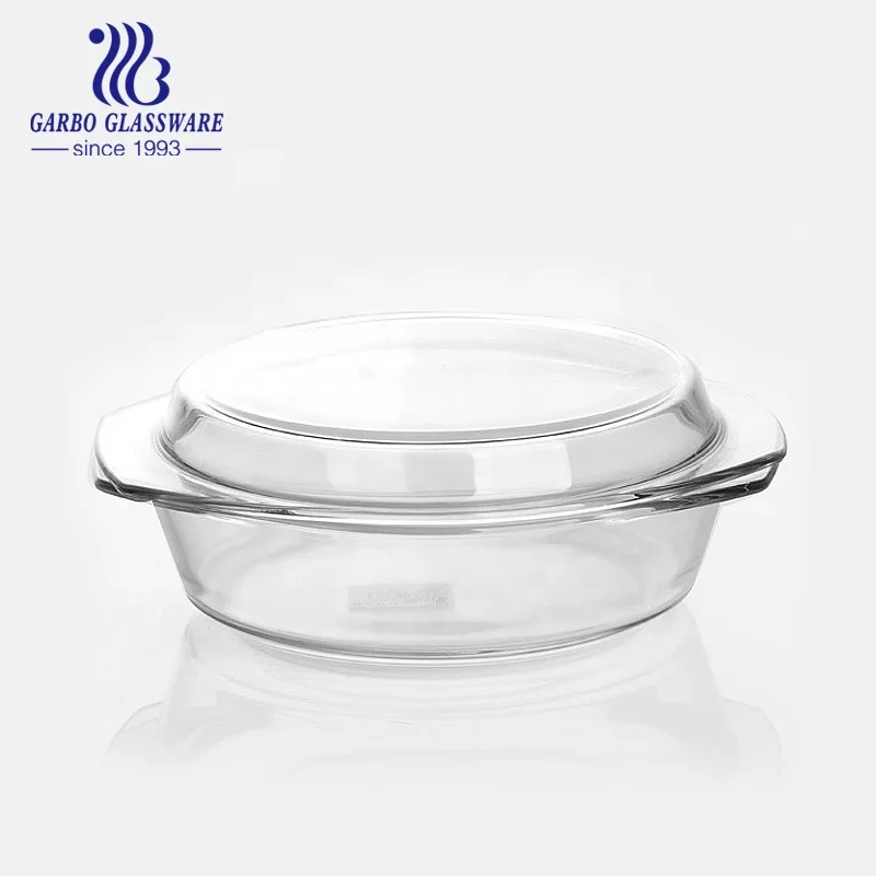Borosilicate Glass Casserole with Lid 1000ml Oven Safe Kitchenware Glass Bowl Home Use Glass Tableware Food Grade Casserole