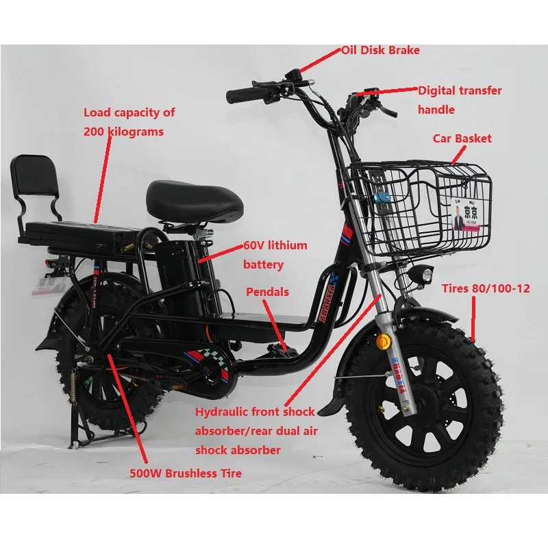 Super power electric bicycle with 60V 20A lithium battery electric mountain bike speed 50km per hour hot sale ebike range 60km