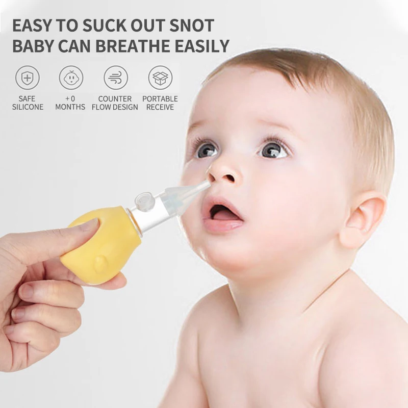 New Food Grade PP Silicone Baby Nasal Asperator Press Type Anti Reflux Newborn Cold And Nasal Mucus Cleaner Factory